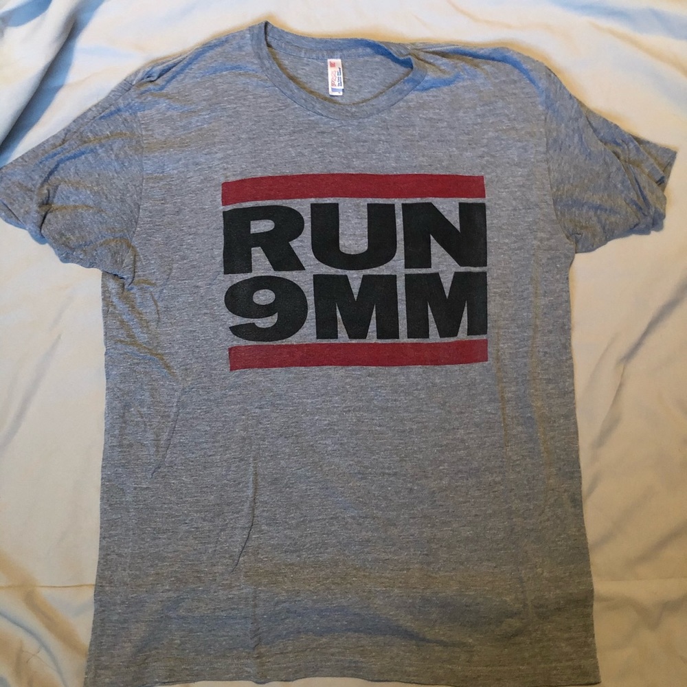 American Apparel tee: RUN 9MM. Men’s, size XL.
